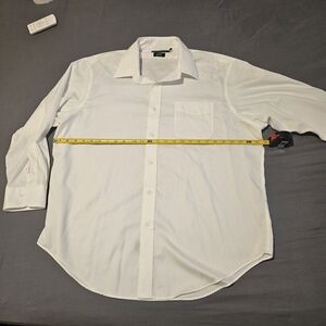 Men's White Long-Sleeve Dress Shirt with Chest Pocket
